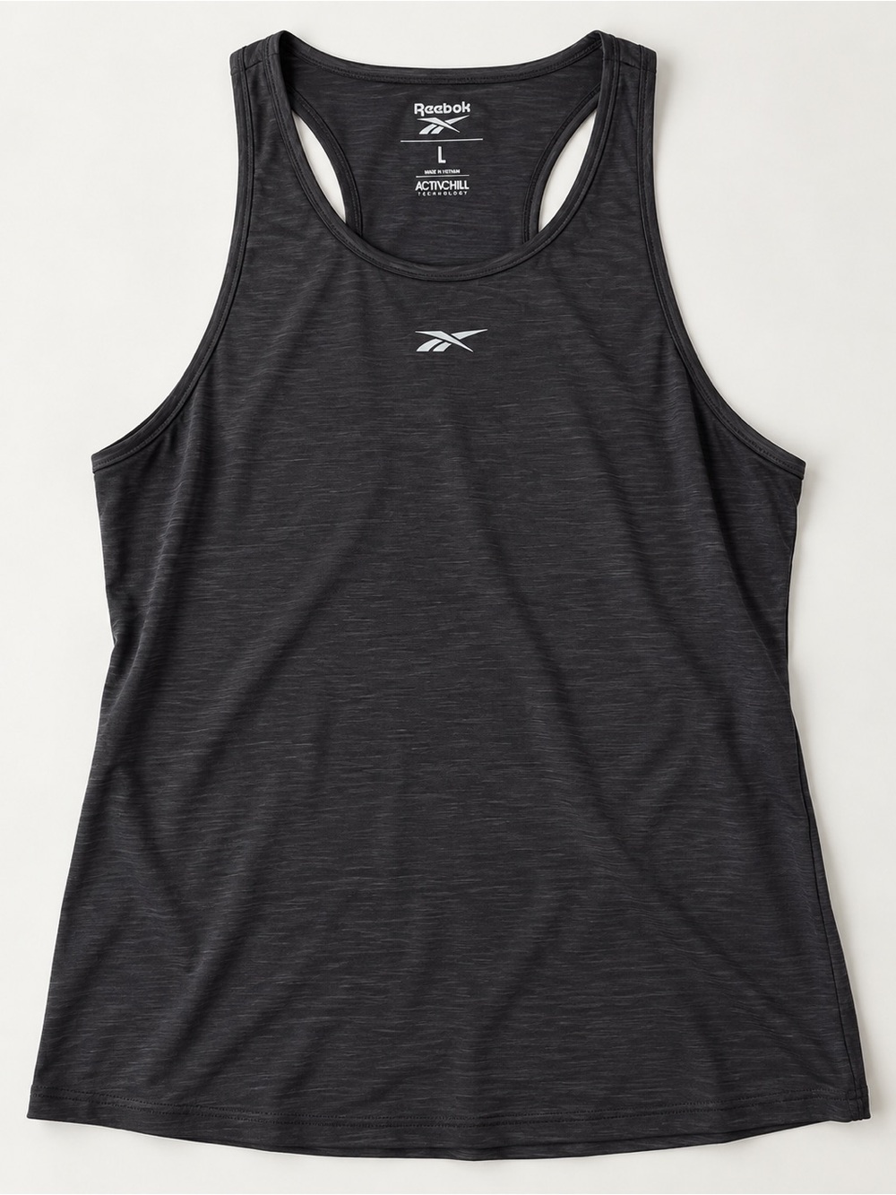 Reebok Women's Charcoal Black Racerback Swim Cover-Up Tank